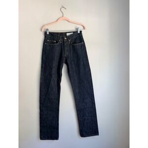 Gustin Raw Selvedge Denim‎ Jeans Straight Fit Dark Indigo Made in USA Mens 29x34